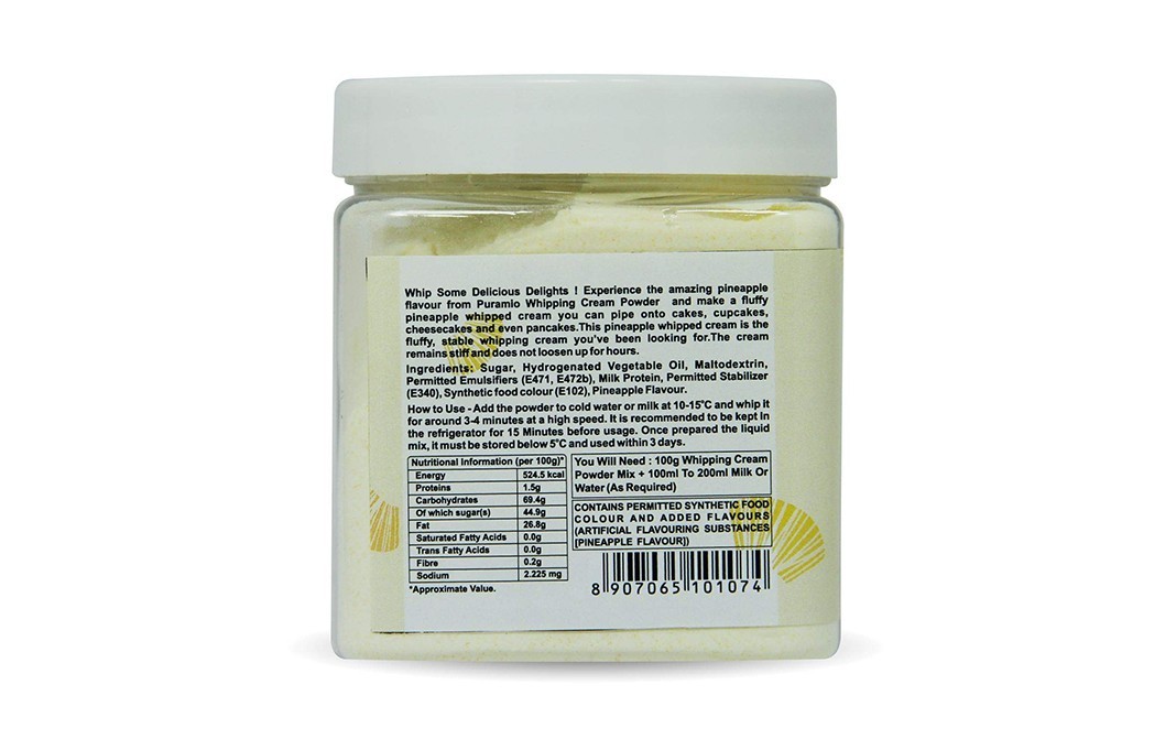 Puramio Whipping Cream Powder (Pineapple)   Plastic Jar  250 grams
